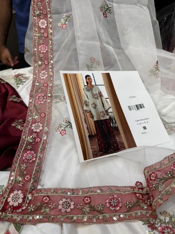 ETHNC SILK EMB WHITE