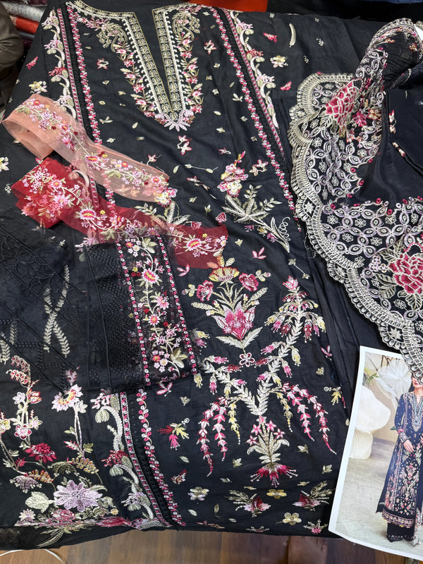 QALAMQAR LAWN FK-15 HANNAH BLACK