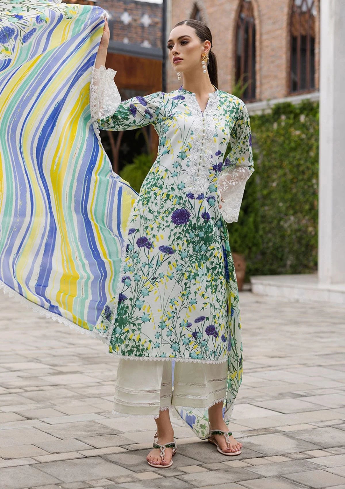 Zainab Chottani | White - Digital Printed Lawn Collection Replica