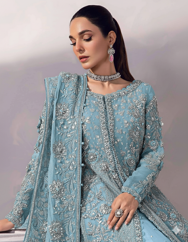 MARIA.B SHISHA SILK RESMIN 3PC (BLUE)