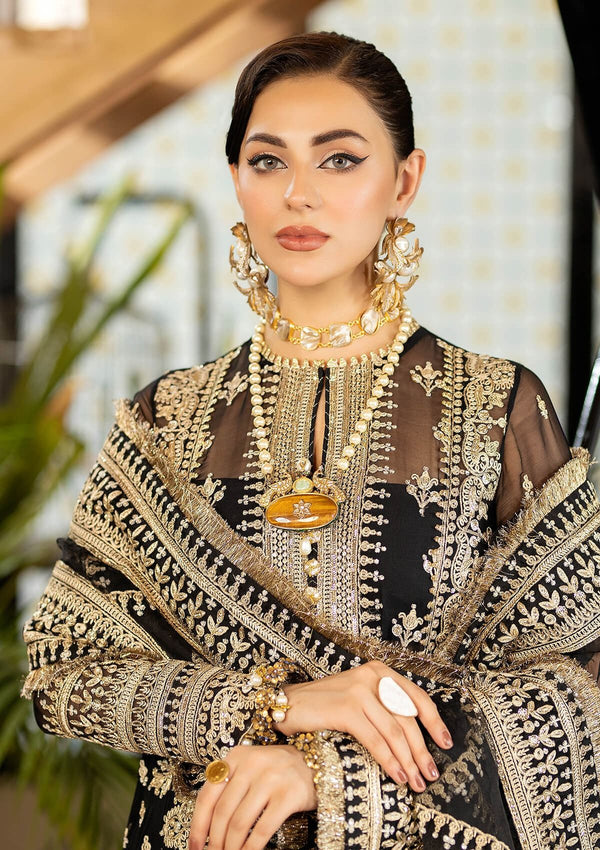 Imrozia Black Chiffon Formal Collection Replica