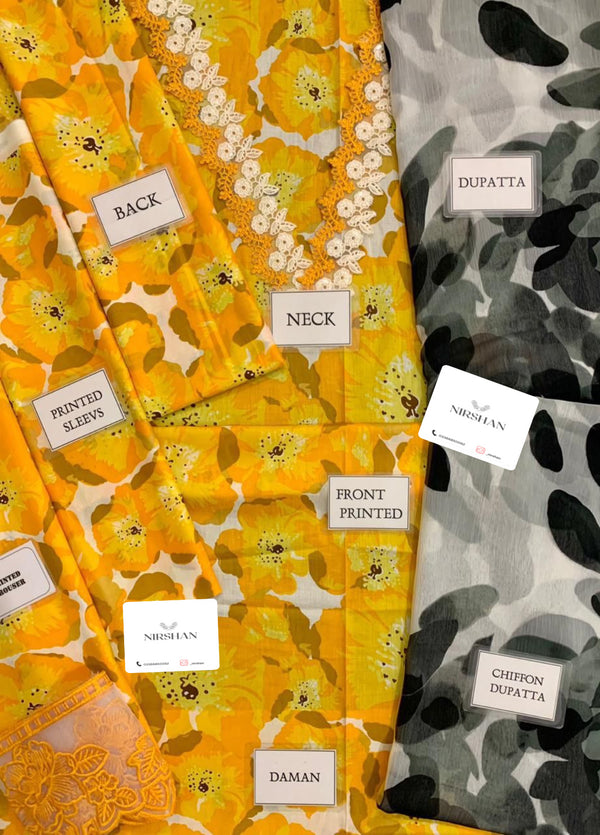 Maria B Yellow Luxury Lawn Collection Replica