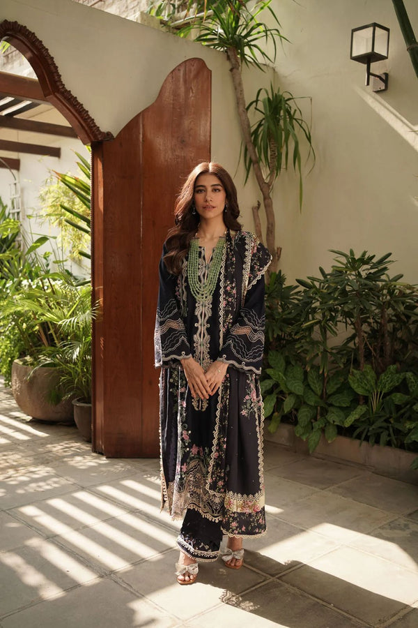 Maryum N Maria Black Luxury Lawn Collection Replica