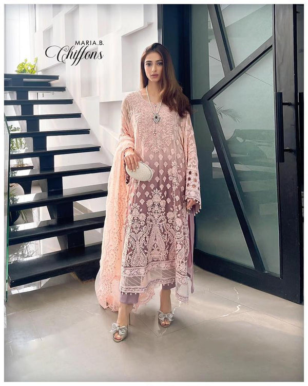 Maria B Pink Chiffon Formal Collection Replica