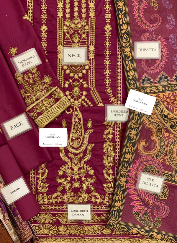 Asim Jofa Purple Luxury Lawn Collection Replica