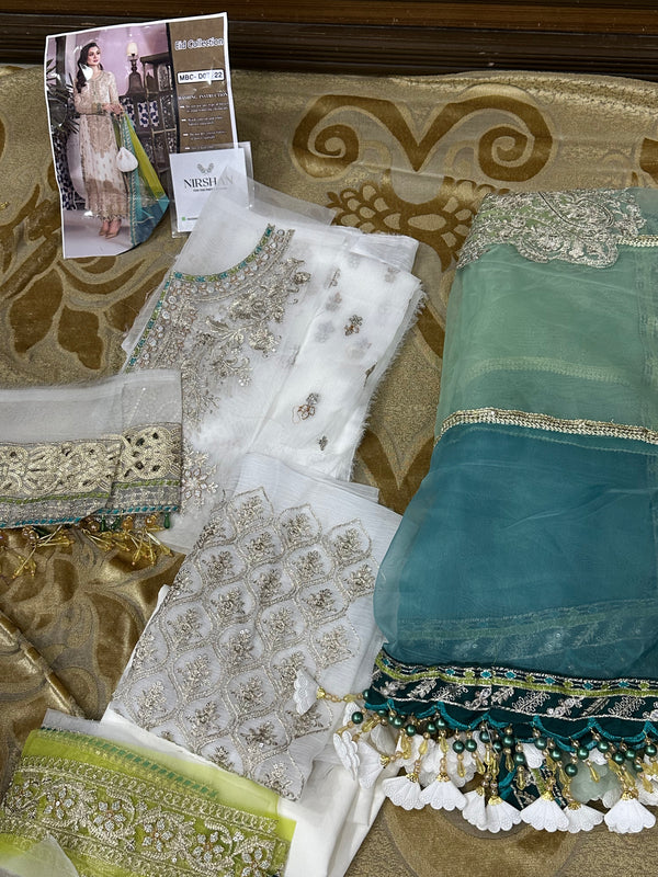 Maria B White Chiffon Formal Collection Replica