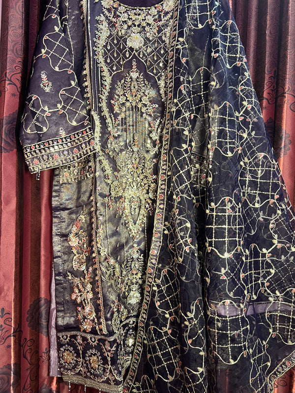 ROYAL PURPLE ORGANZA 3PC