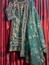 DEEP EMERALD ORGANZA SHARARA 3PC