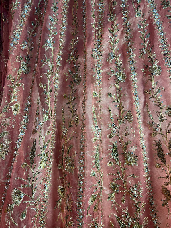 ROSE GOLD EMBROIDERED LEHENGA