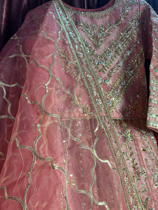 ROSE GOLD EMBROIDERED LEHENGA