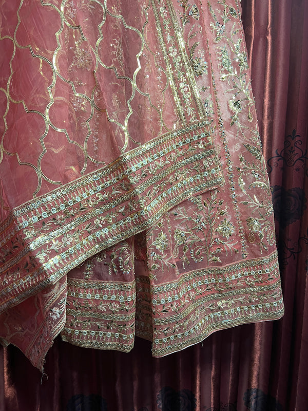 ROSE GOLD EMBROIDERED LEHENGA