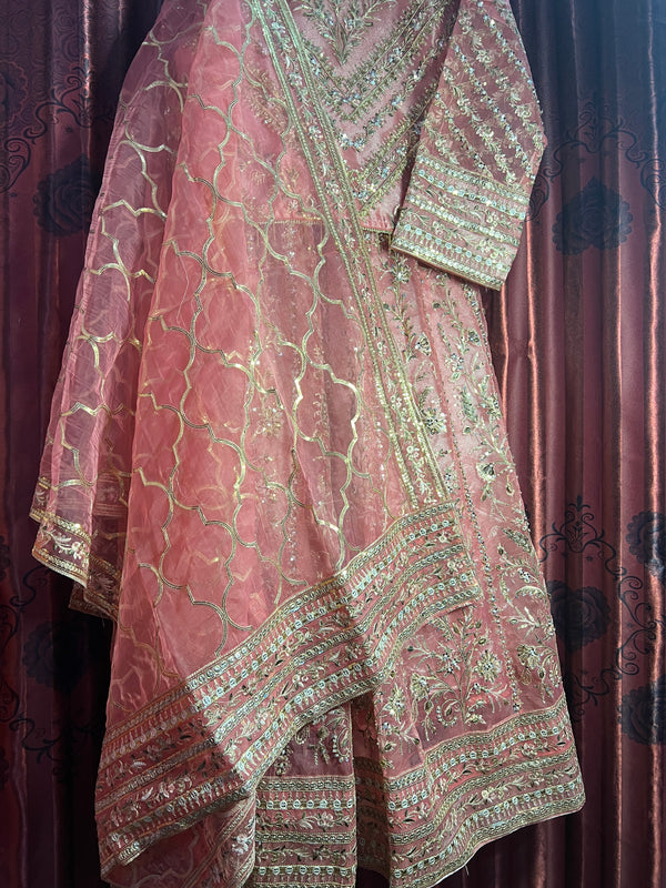 ROSE GOLD EMBROIDERED LEHENGA