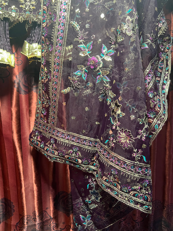 PURPLE SHIMMER ORGANZA SHARARA