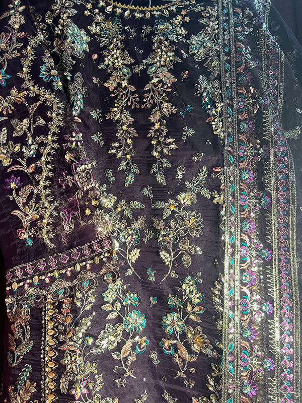 PURPLE SHIMMER ORGANZA SHARARA