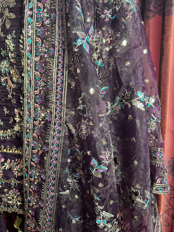 PURPLE SHIMMER ORGANZA SHARARA