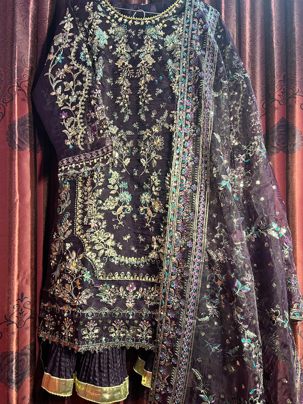 PURPLE SHIMMER ORGANZA SHARARA