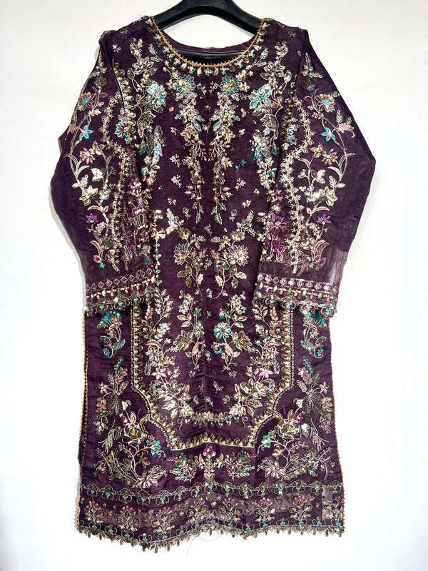 PURPLE SHIMMER ORGANZA SHARARA