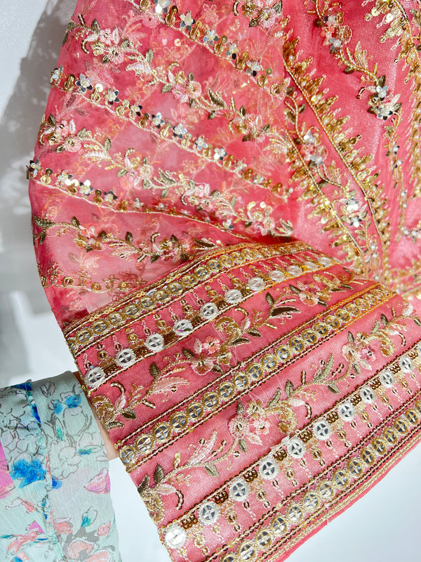 ROSE GOLD EMBROIDERED LEHENGA