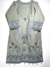 PASTEL GREEN CHIKANKARI KHADDAR