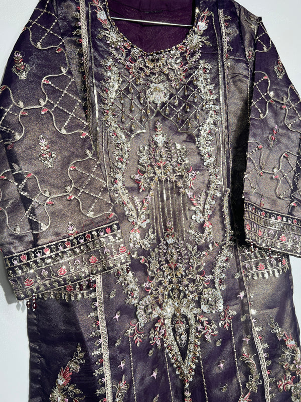 ROYAL PURPLE ORGANZA 3PC