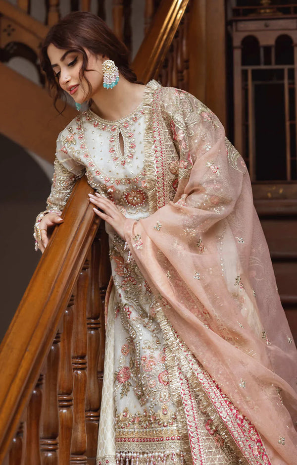 IMROZIA TESSEL SILK ZEVAR 3PC (Luxury Article)