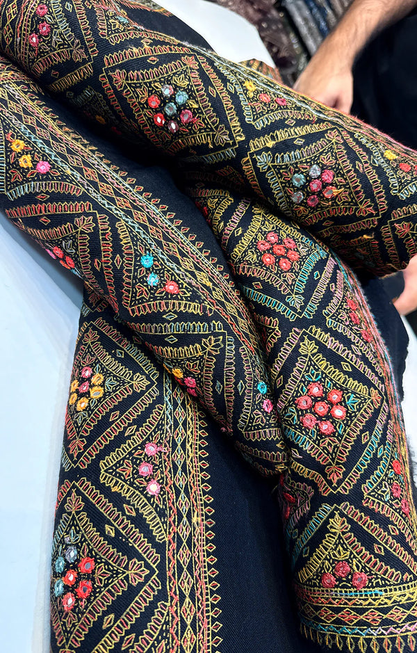 Kashmiri Wool Shawl Black