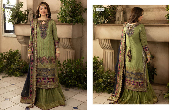 Asim Jofa Green Organza Formal Collection Replica