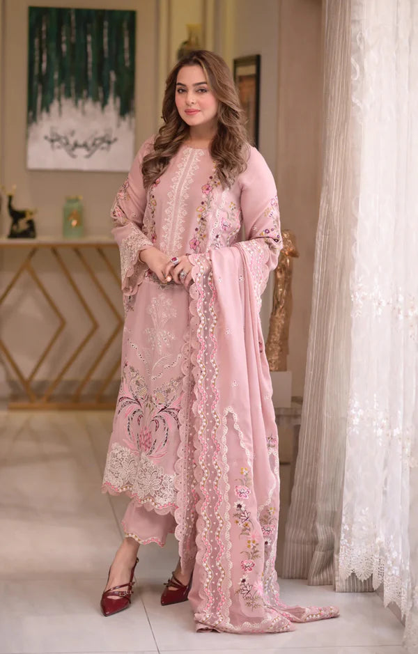 ANEELAS LAWN LUXE 10 (BLUSH PINK)