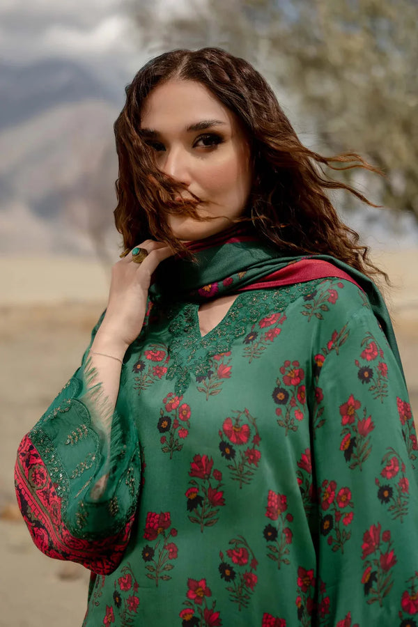 KHADDAR PRINT 3PC UNSTITCHED KH-02 GREEN