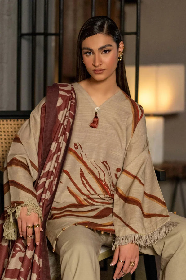 KHADDAR PRINT 3 PC UNSTITCHED KH-SKIN