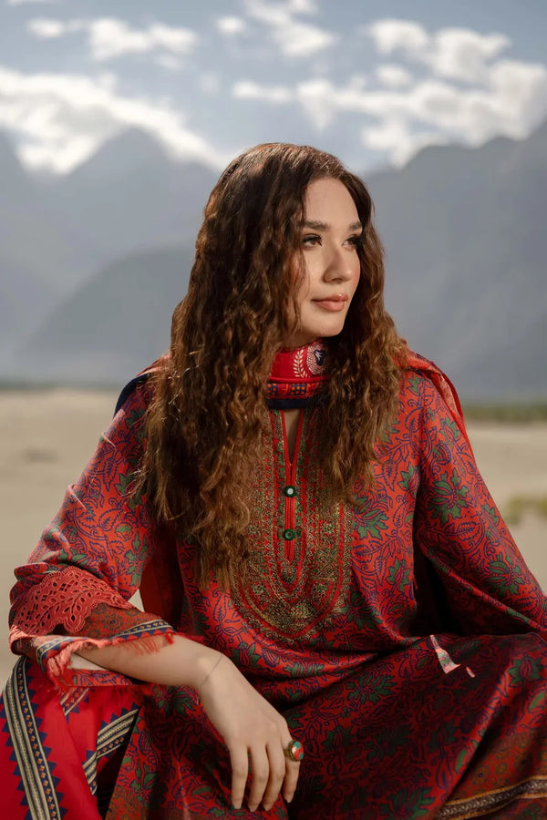 Maria.B Khaddar Mehroon 3PC