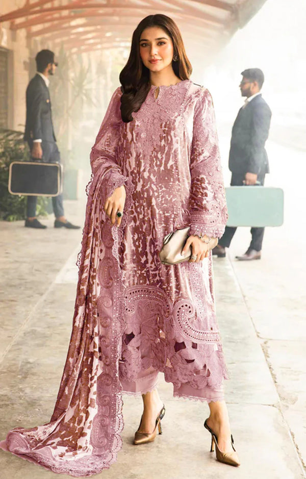 VELVEL PALACHI 3PC UNSTICHED MB PINK