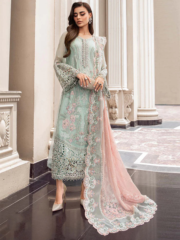 Maria B Seagreen Exclusive Formal Collection Chiffon Replica Nirshan Maria B Seagreen Exclusive Formal Collection Chiffon Replica Nirshan