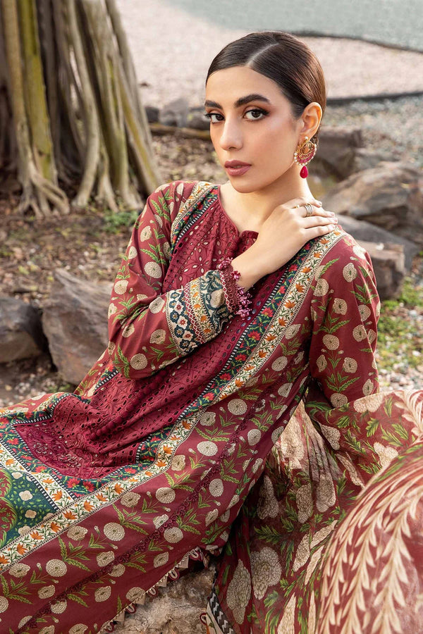 Maria B | Maroon - Lawn & Chiffon Collection