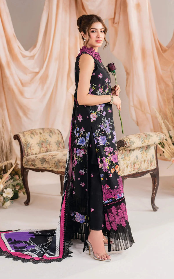 Asifa & Nabeel | Black - Lawn Collection Replica