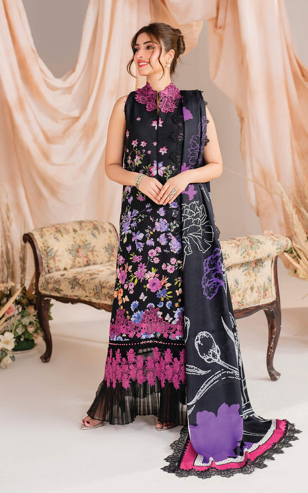 Asifa & Nabeel | Black - Lawn Collection Replica