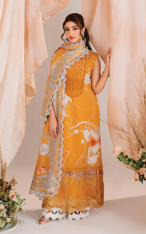 Asifa & Nabeel | Mustard - Lawn Collection Replica