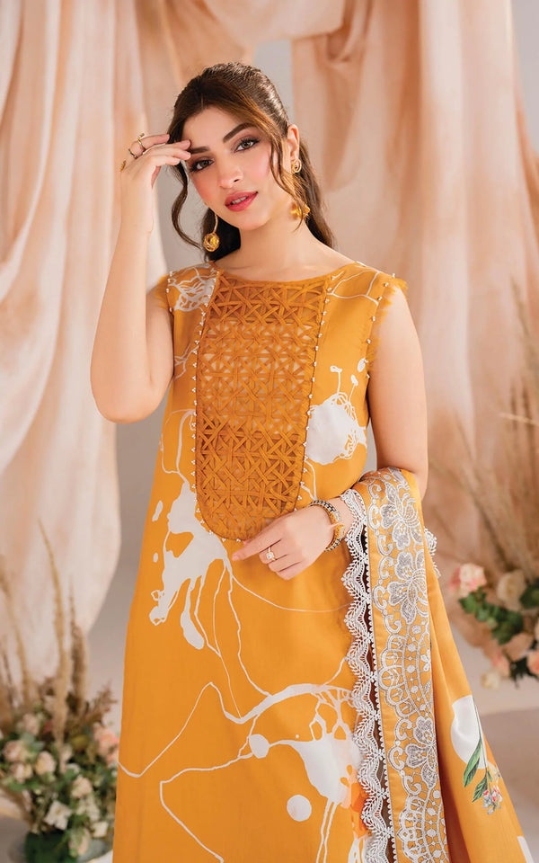 Asifa & Nabeel | Mustard - Lawn Collection Replica