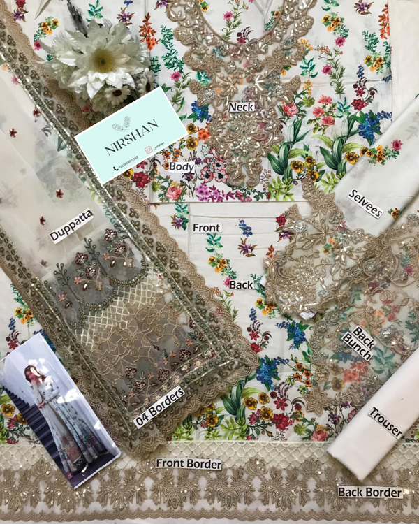 Faiza Saqlain | Ivory - Lawn Collection Replica