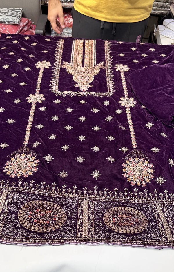 Maria.B Velvet Purple 3Pc
