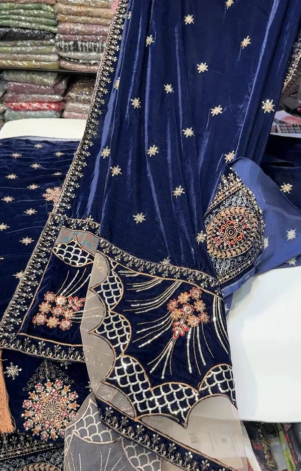 MARIA.B VELVET 01 NAVY