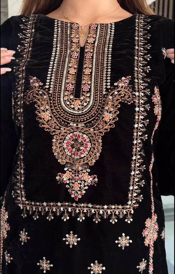 Maria.B Velvet 01 Black 3Pc