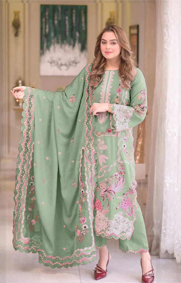 Aneelas Lawn Luxe 10 (Pistachio)