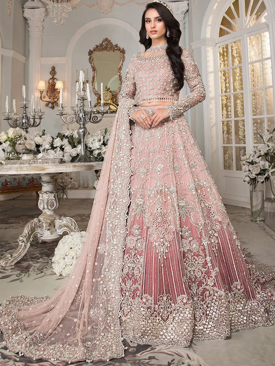 Maria B Pink Exclusive Net Maxi Replica Nirshan
