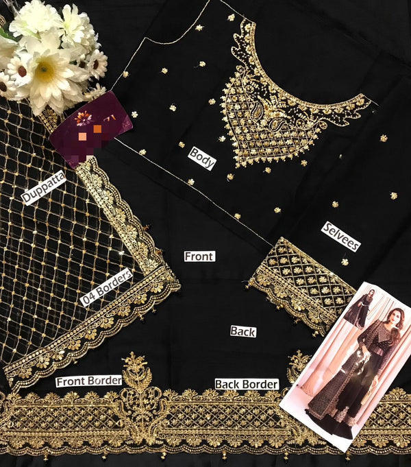 Jazmin Black Chiffon Formal Collection Replica