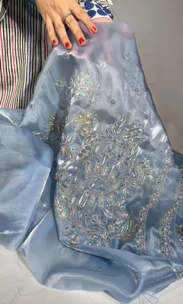 MARIA.B SHISHA SILK RESMIN 3PC (BLUE)