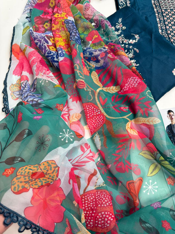 Hussain Rehar Lawn Saaha (Blue Elegance)