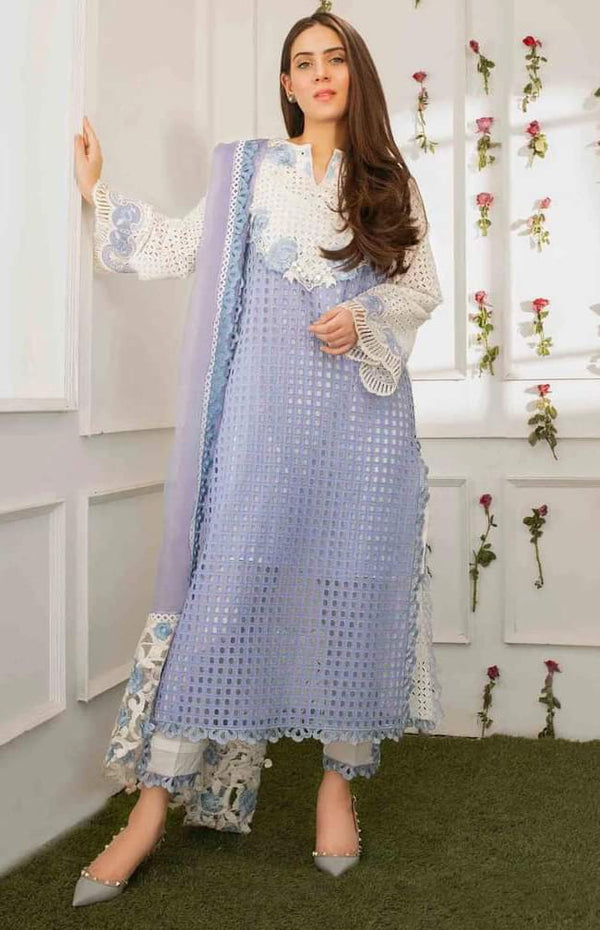Farida Hassan Light Blue Luxury Lawn Collection Replica