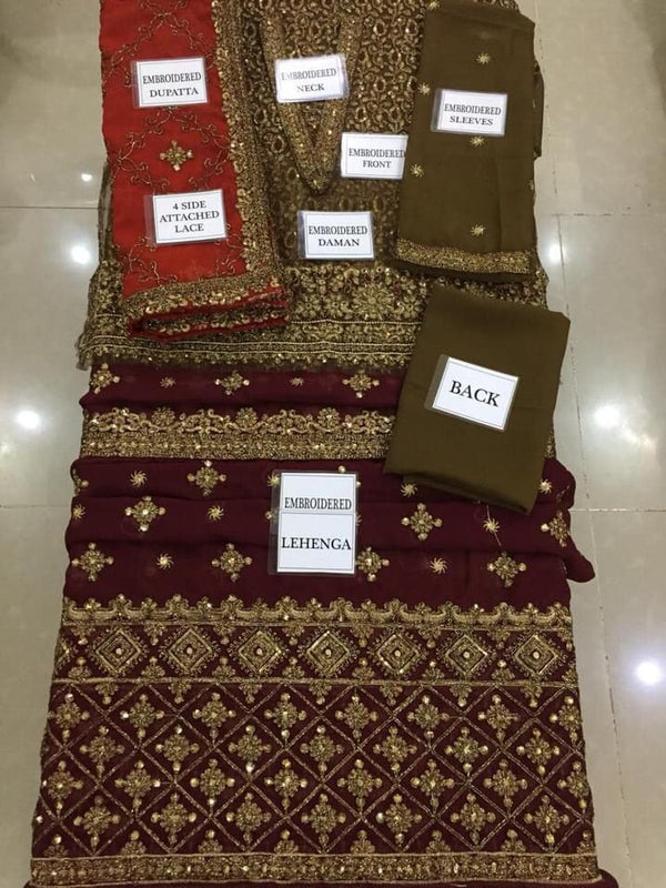 Aisha Imran Brown Net Bridal Collection Replica