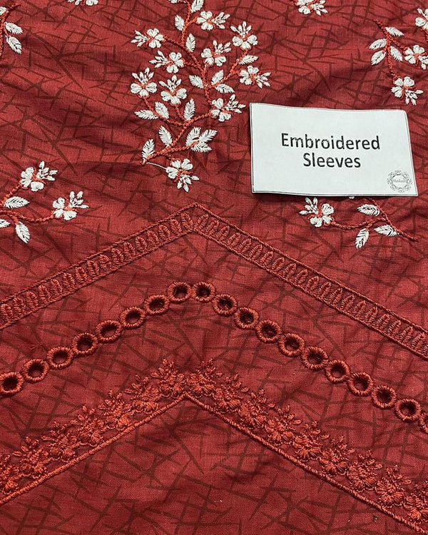 Suffuse MahaReddish Maroon Embroidered Luxury Lawn Collection Replica